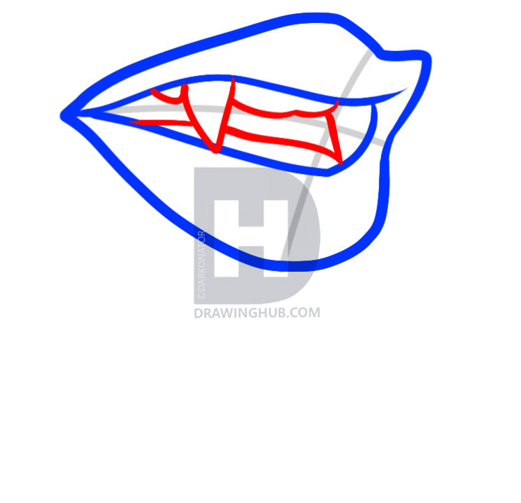 745x720 How To Draw A Vampire Mouth, Vampire Mouth, Step