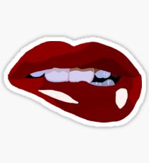 210x230 Red Lips Drawing Stickers Redbubble