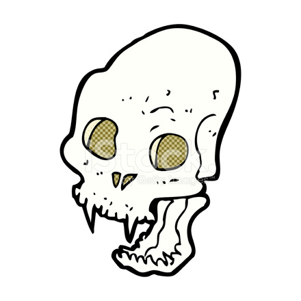 440x440 Comic Cartoon Spooky Vampire Skull Stock Vector