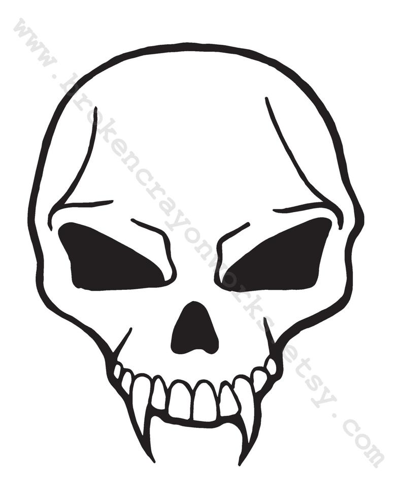794x975 Digital Stamp Vampire Skull Etsy