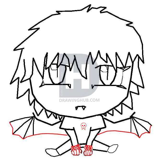 672x672 How To Draw A Chibi Vampire, Step