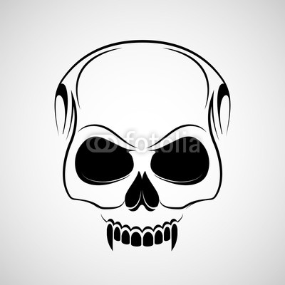 400x400 Skull Is A Vampire With Fangs Logo Tattoo Isolated On White