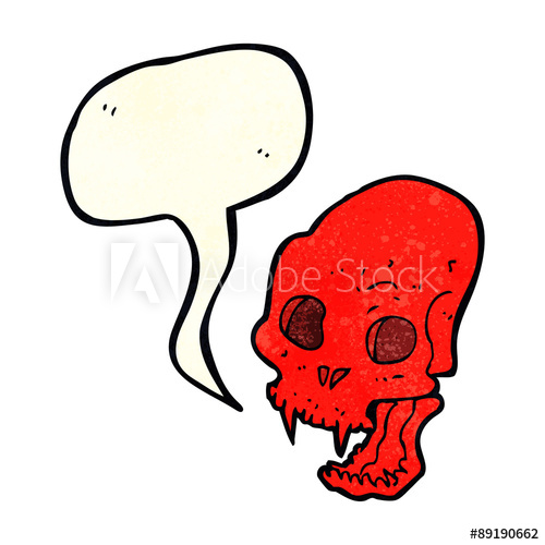 500x500 Cartoon Spooky Vampire Skull With Speech Bubble