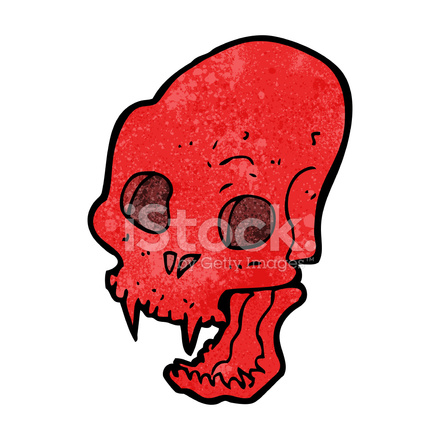 440x440 Cartoon Spooky Vampire Skull Stock Vector