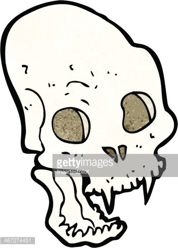 351x489 Cartoon Spooky Vampire Skull Premium Clipart
