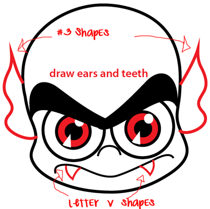 425x423 How To Draw A Cartoon Vampires For Halloween With Easy Step
