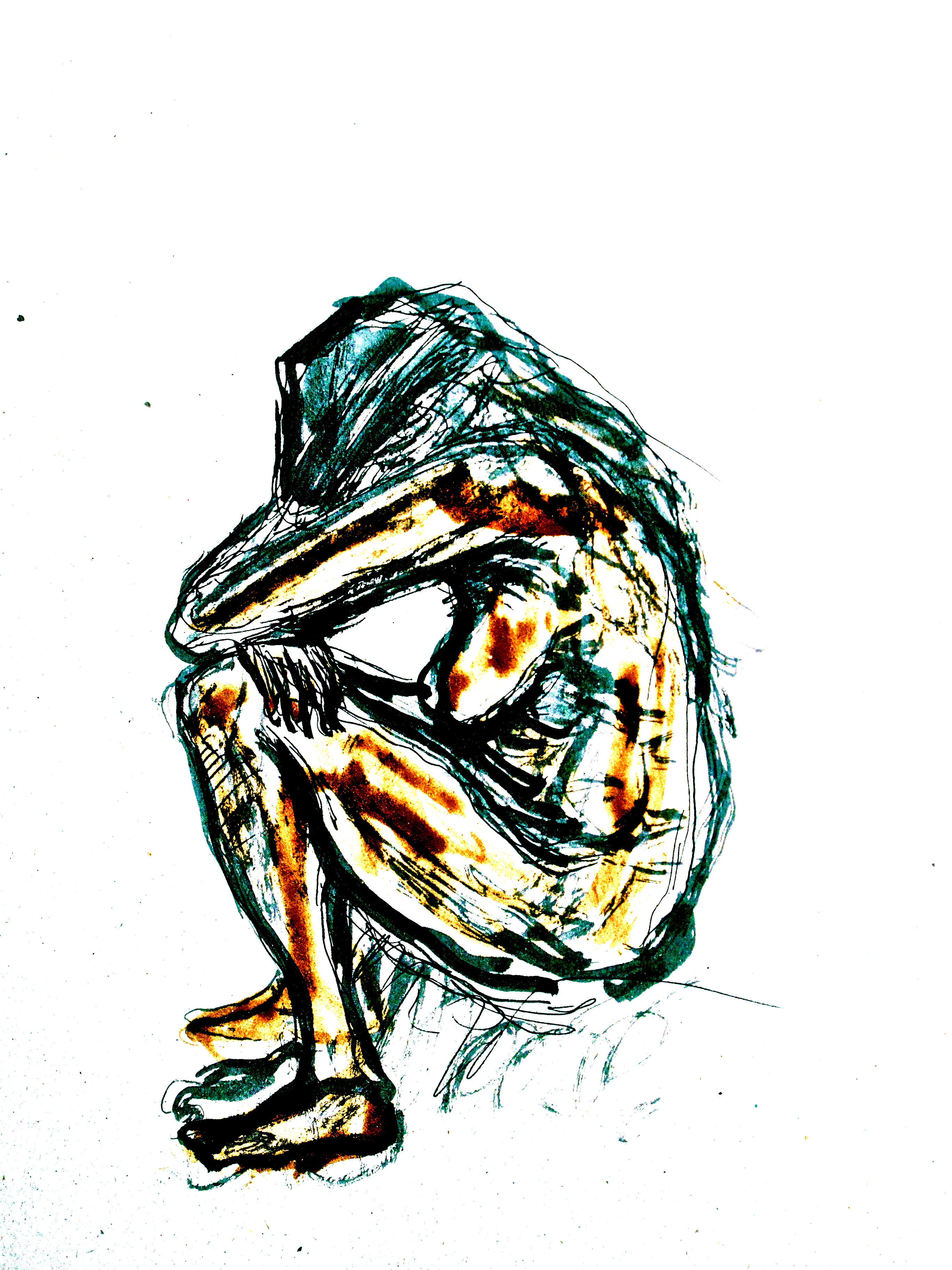 2736x3648 a picture of a drawing of van gogh's sorrow flesh of my flesh