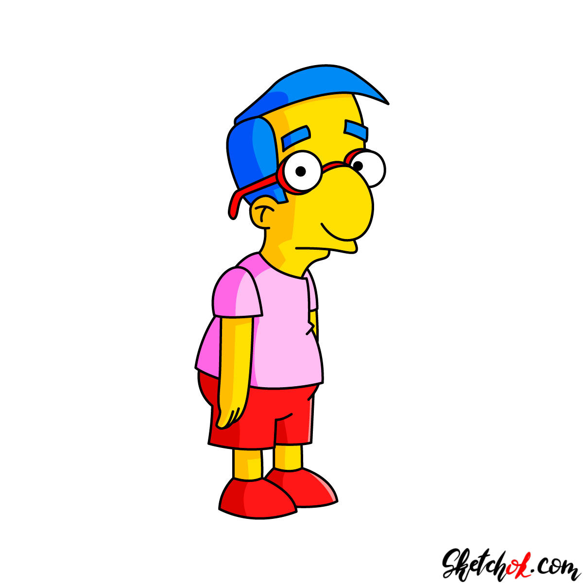 1200x1200 How To Draw Milhouse Van Houten