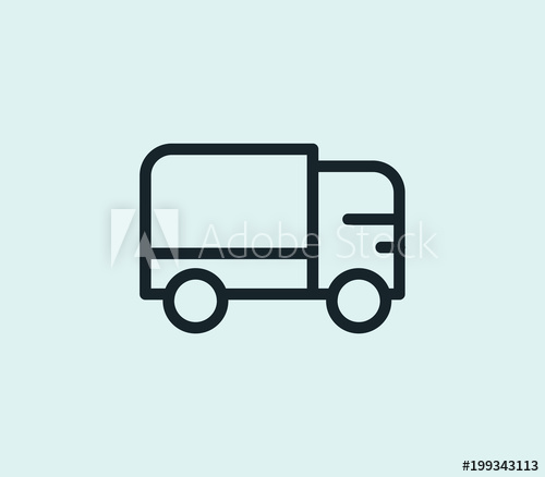 500x438 Truck Icon Line Isolated On Clean Background Van Concept Drawing