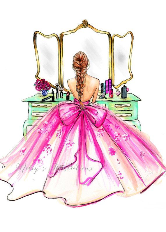 570x798 Mint Green Vanity Fashion Illustration Print Fashion Drawings