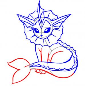 298x302 How To Draw Vaporeon, Step