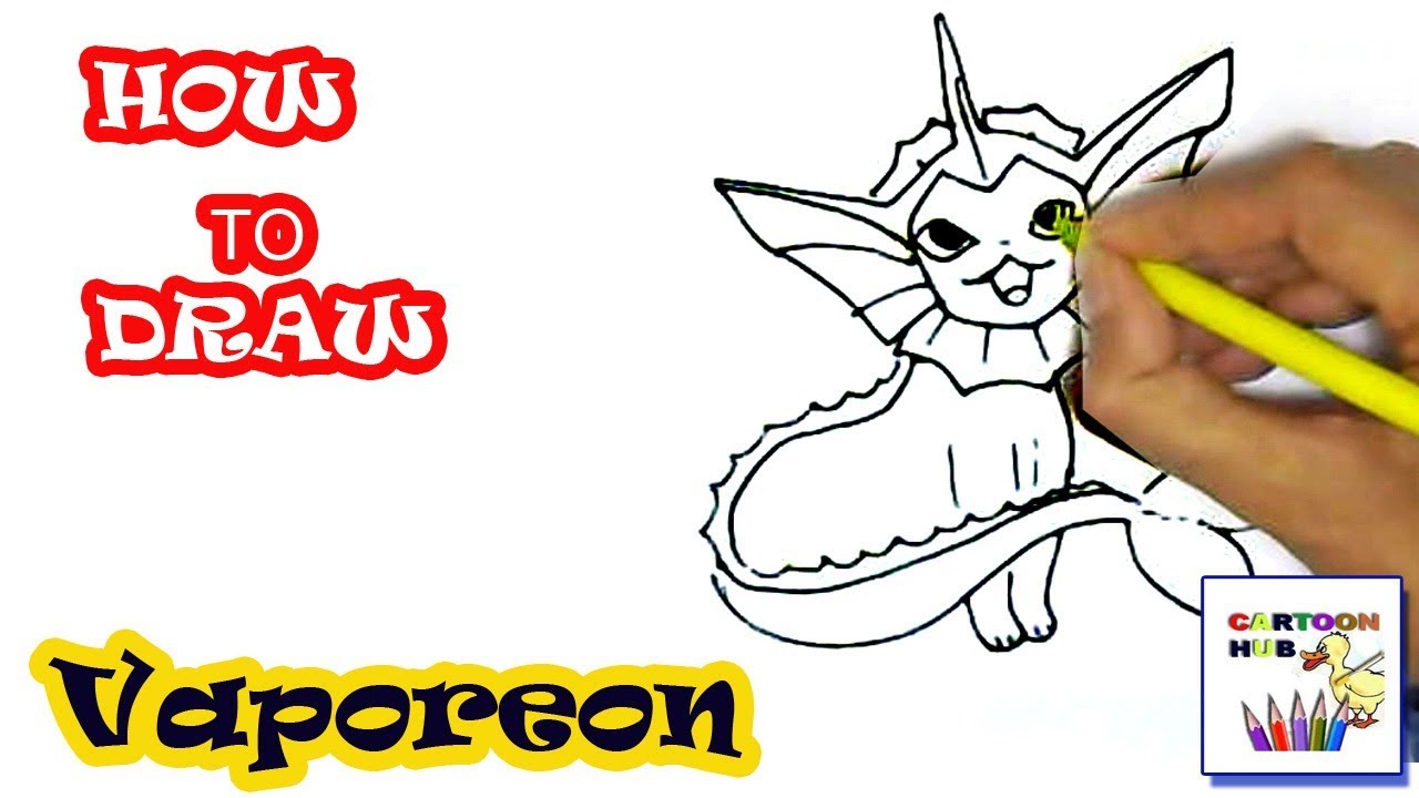 1280x720 How To Draw Vaporeon, A Water Pokemon In Easy St Step