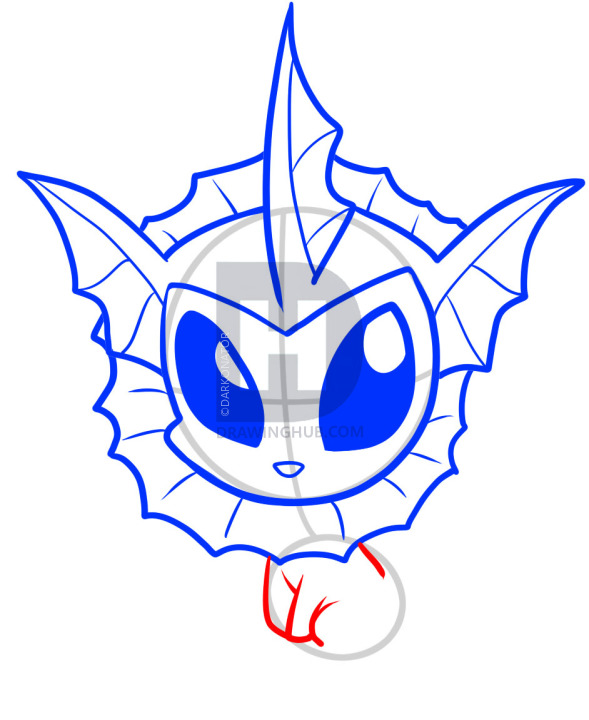 589x720 How To Draw Chibi Vaporeon, Chibi Vaporeon, Step