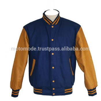350x350 Custom Disign Golden Sleeves Bomber Varsity Jacket