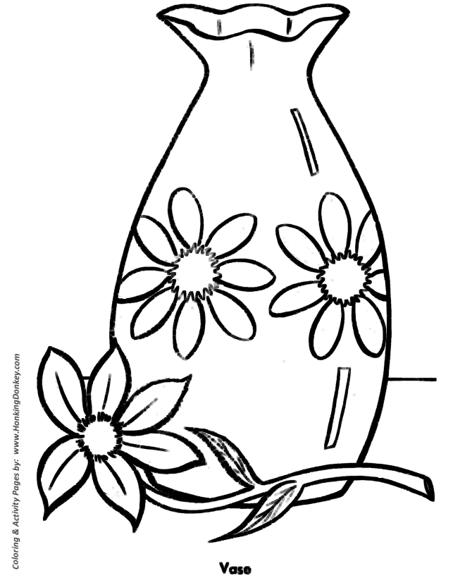 670x820 Easy Coloring Pages Flower Vase Drawing In Easy