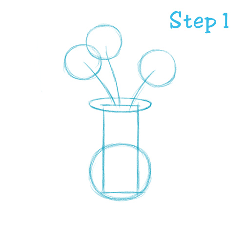 500x500 How To Draw A Flower Vase
