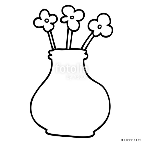 500x500 Line Drawing Cartoon Vase With Flowers Stock Image And Royalty
