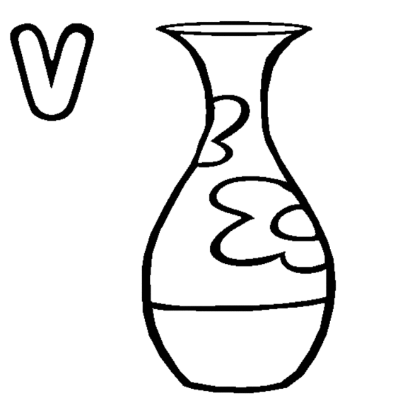 580x571 Flower In Vase Coloring Pages Flower Coloring Pages