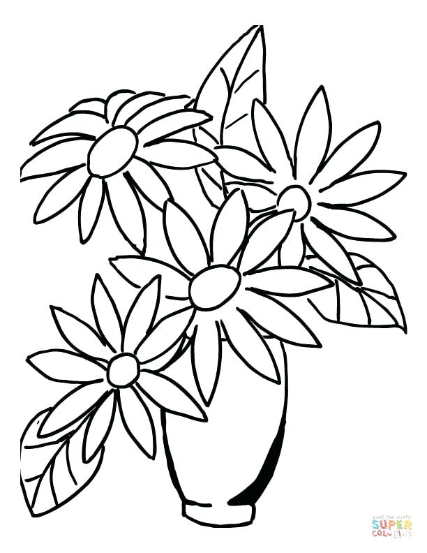 612x792 Vase With Flowers Coloring
