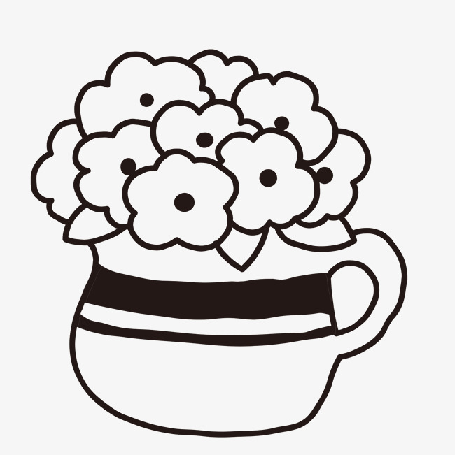 650x651 Fashion Line Drawing Vase Decoration Vector Image