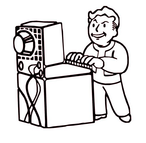 500x490 Fallout Pip Boy, Vault Tec Computer Whiz Decal