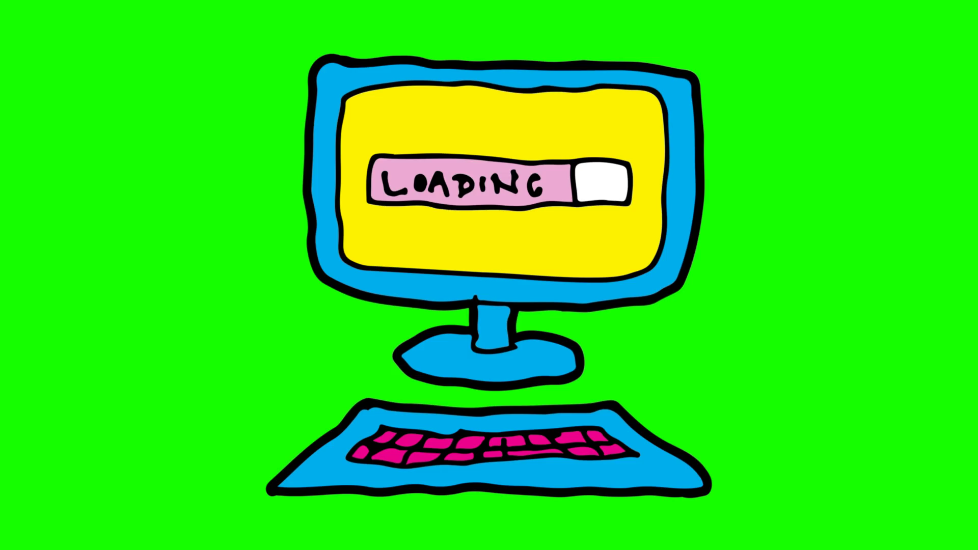 1920x1080 Kids Drawing Green Screen With Theme Of Computer Loading Motion