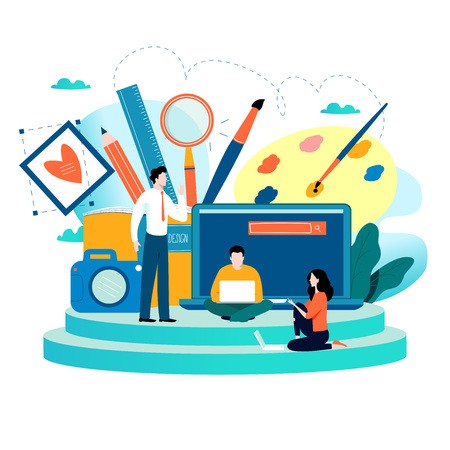 450x450 Web Tutorials And Online Education Flat Website Banners Vector