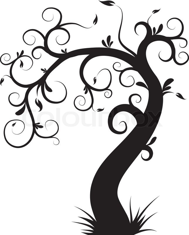 644x800 Decorative Tree, Vector Illustration Stock Vector Colourbox