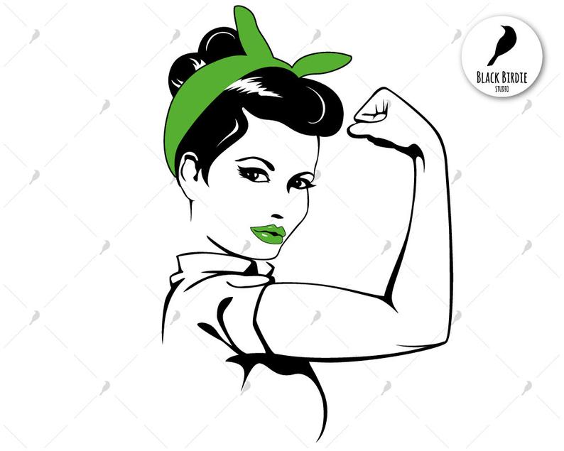 794x635 Rosie The Riveter Strong Woman Rosie Green Clipart Etsy