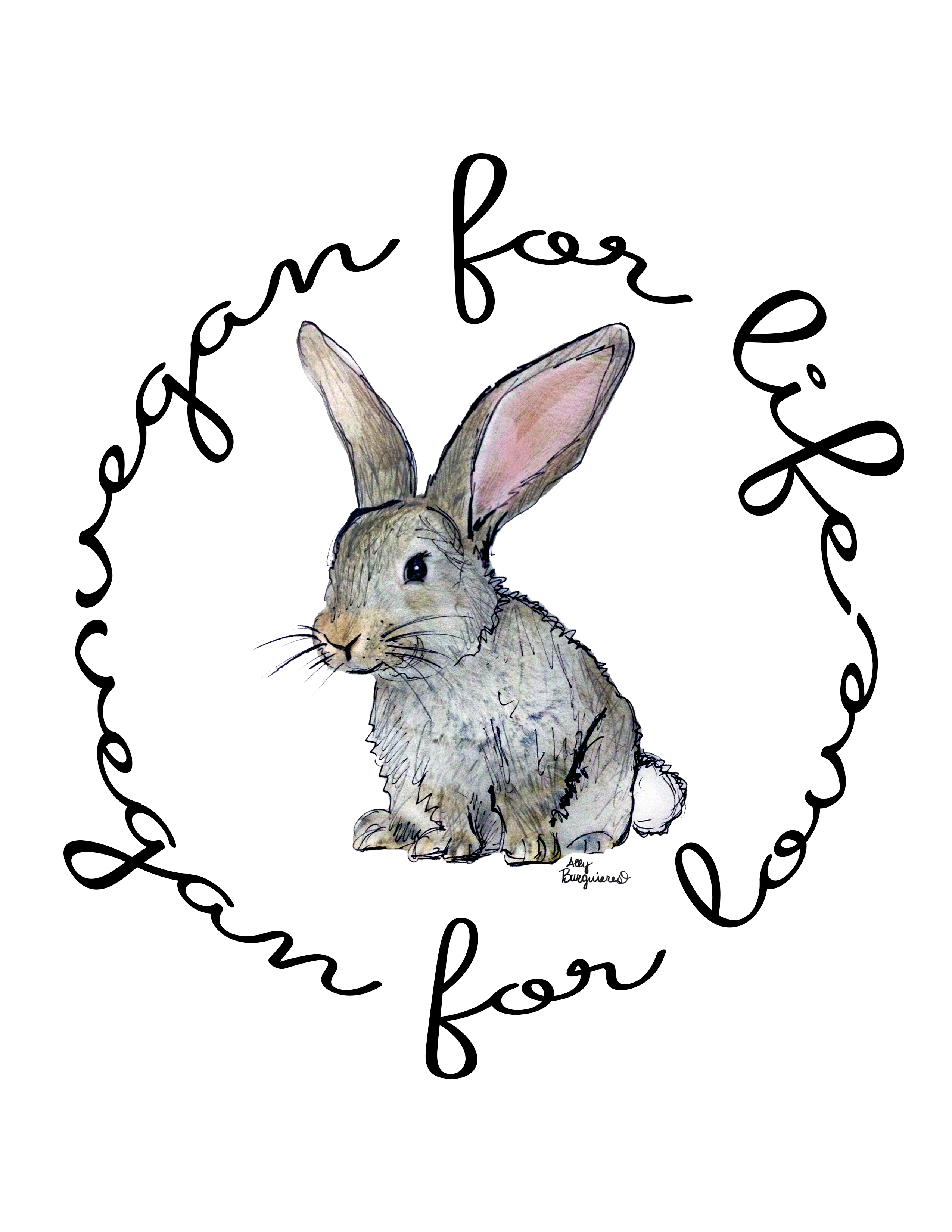 2550x3300 Vegan For Life Bunny
