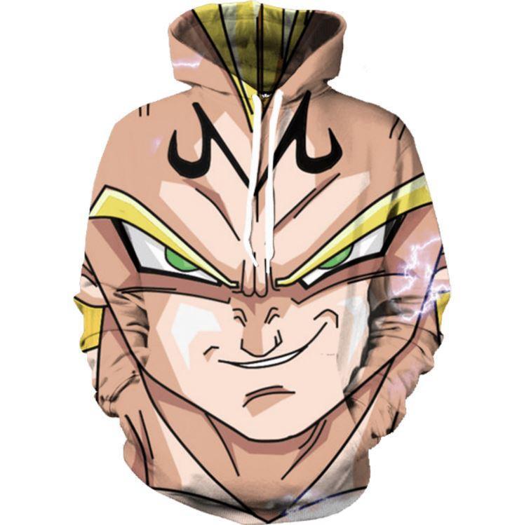 747x749 dbz super saiyan prince vegeta smirking hip hop pocket hoodie