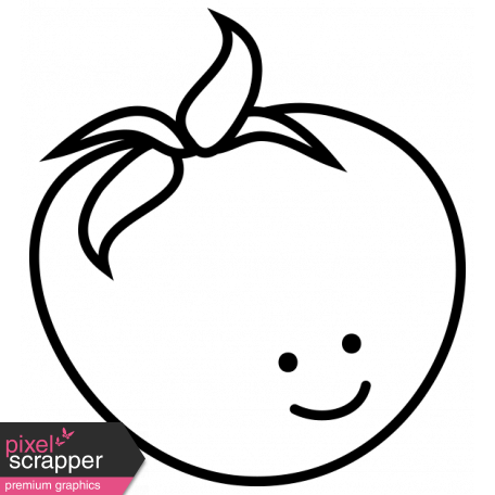 456x456 Tomato Doodle Template Graphic