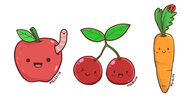 800x420 Cute Cartoon Vegetable And Fruit Drawing For Charity