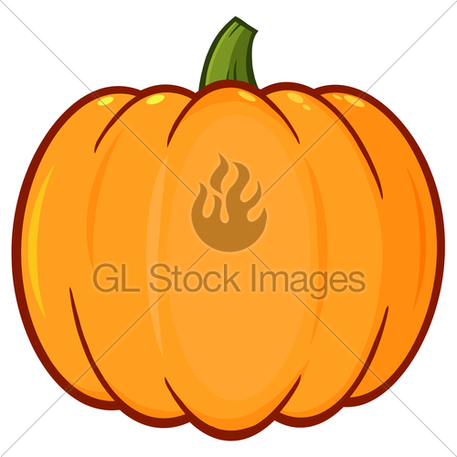 500x500 Orange Pumpkin Vegetables Cartoon Drawing Simple Design Gl Stock
