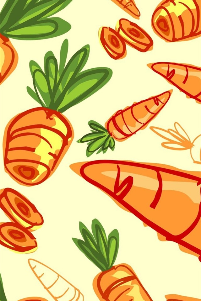 640x960 Wallpaper Carrots, Vegetables, Art Drawing Hd Picture, Image