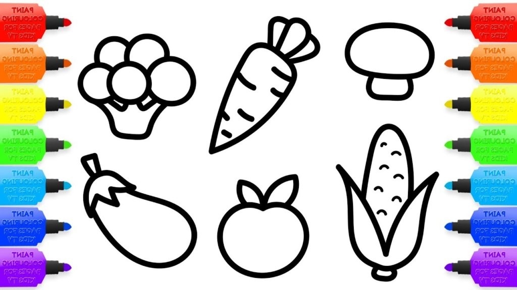 1024x576 Baby Coloring Book How To Draw Vegetables For Baby Coloring