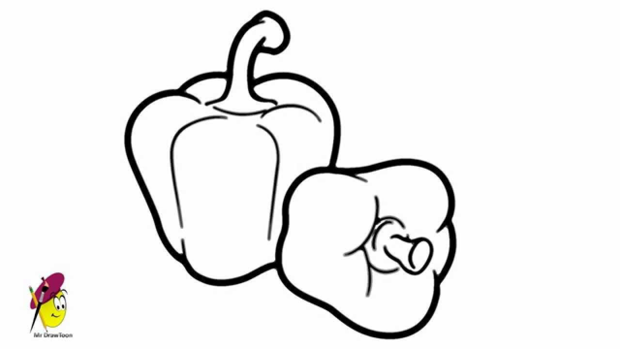 1280x720 drawing of vegetables for kids capsicum