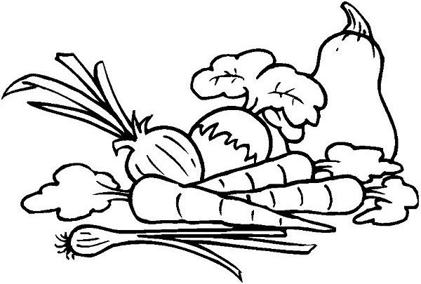 600x405 Sweet Looking Pictures Of Vegetables To Colour Cartoon Drawing