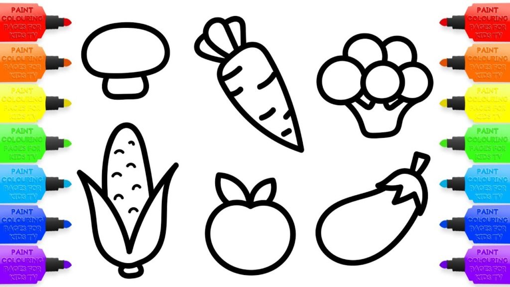 1024x576 Coloring Sheets How To Draw Vegetables For Baby Coloring Book