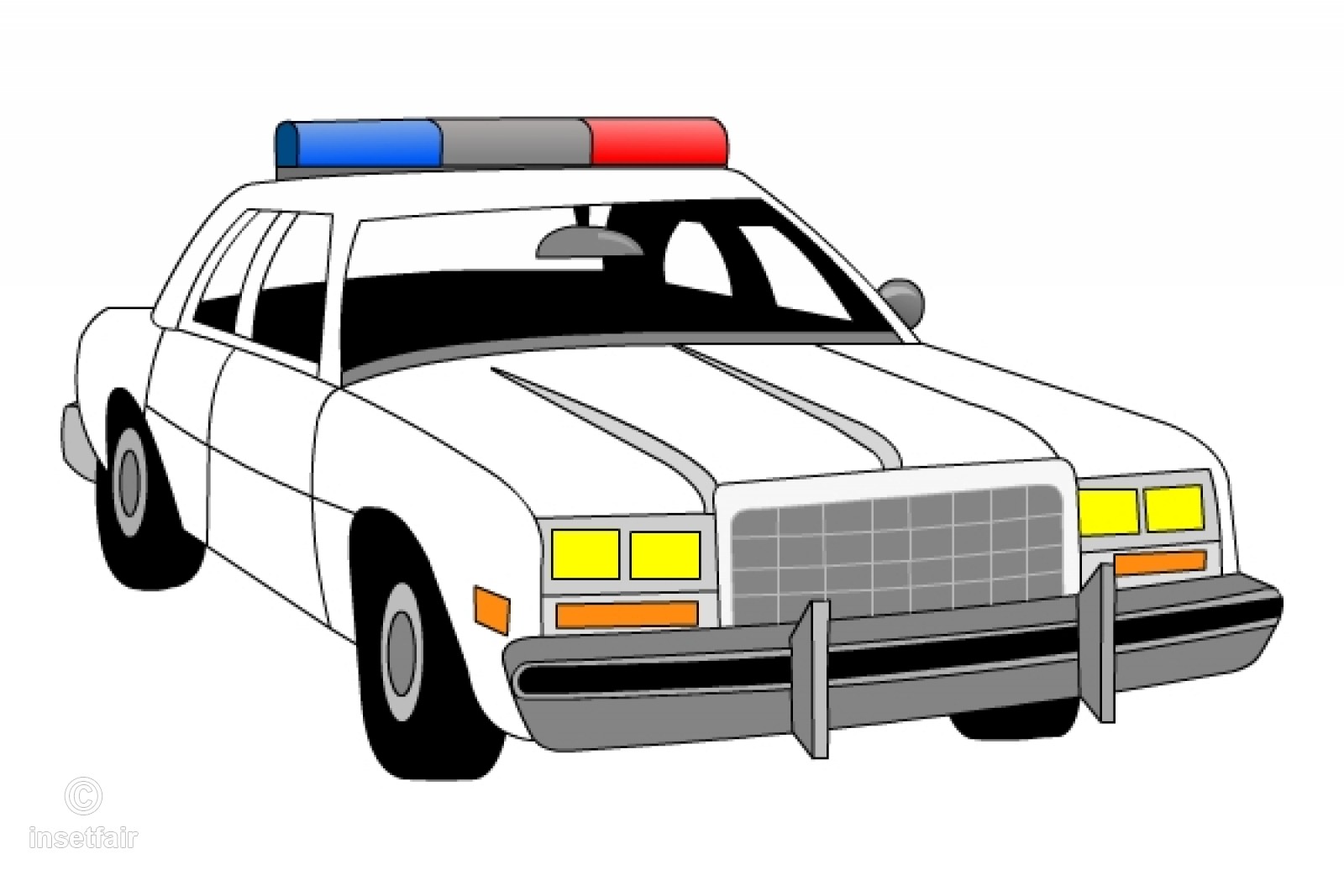 1600x1067 Police Car With Sirens Vector Clipart Drawing