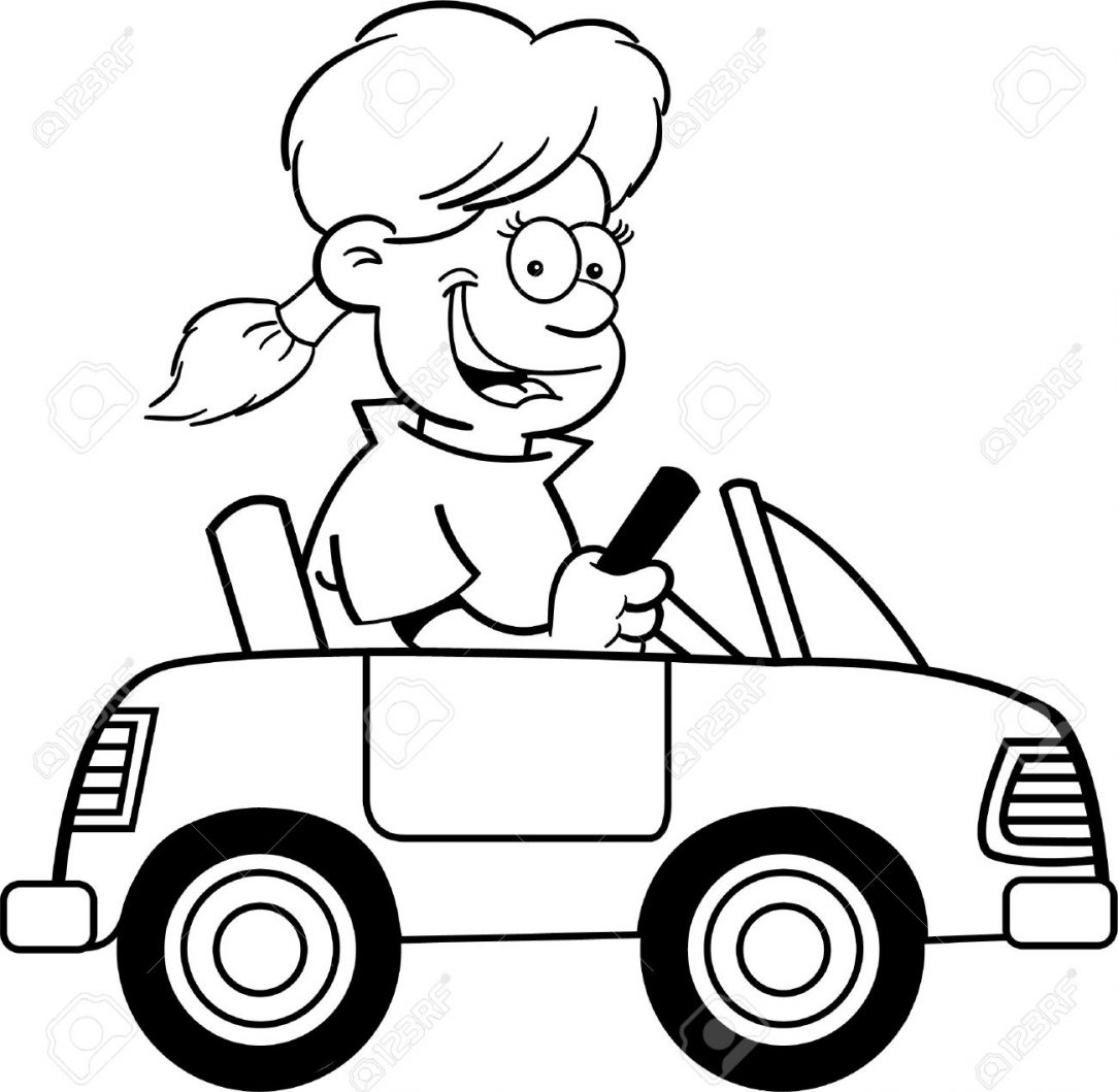 1084x1059 Cartoon Car Drawing Outline Download Cute Broken Down Line Toy