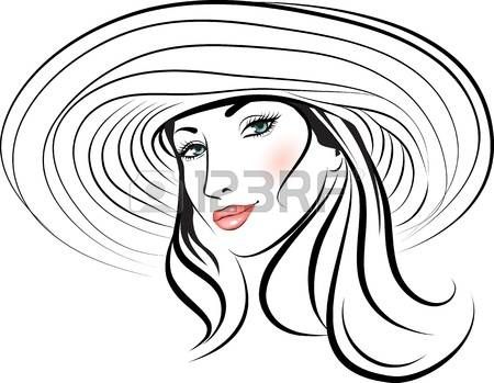 450x349 Stock Vector Drawing Girl Face, Dog Line Drawing, Art Sketches