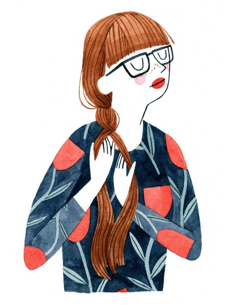736x981 illustrationstyle cute little drawing of a girl with bangs