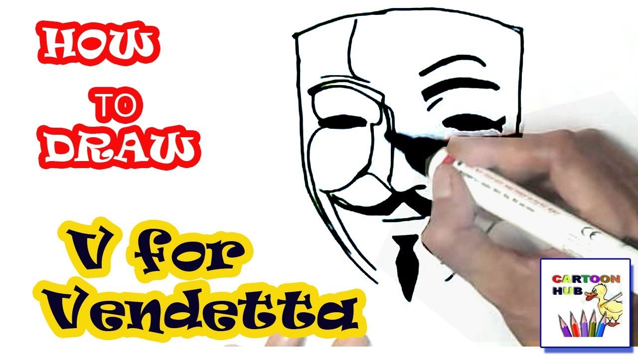 1280x720 How To Draw V For Vendetta, Guy Fawkes, Anonymous Mask Step