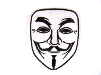 352x264 Anonymous V Is For Vendetta Embroidered Patch Trade Me