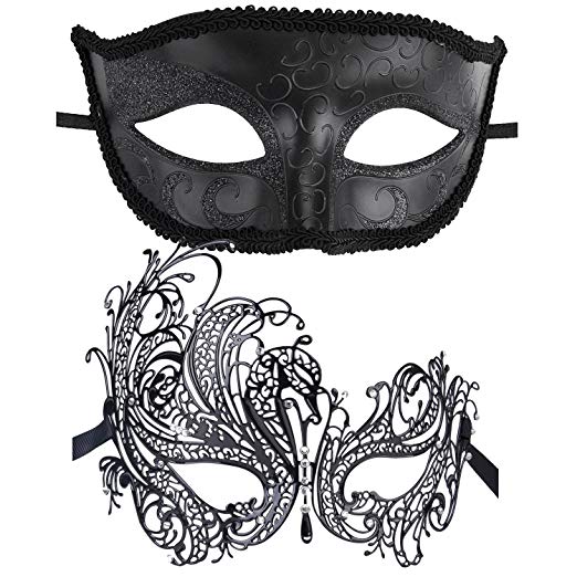 522x522 Couple's Venetian Masquerade Mask Set Luxury Style