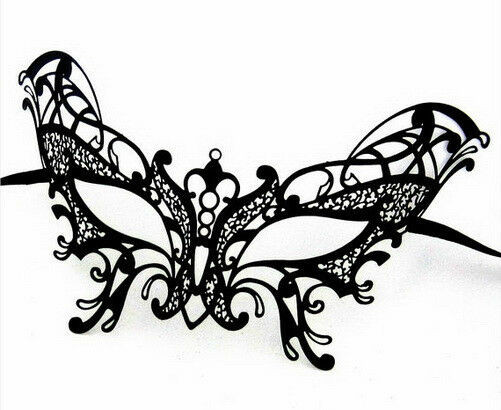 501x410 Black Laser Cut Metal Butterfly Venetian Masquerade Porm Ball