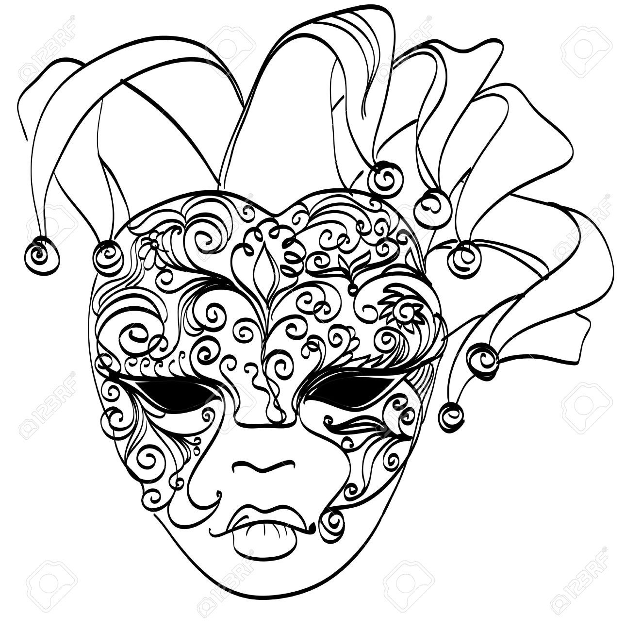 1288x1300 Stencilscoloring Pages Carnival Masks