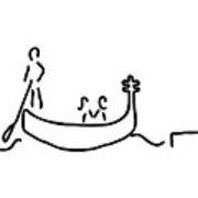 180x180 Gondolier In Gondola In Venice Drawing