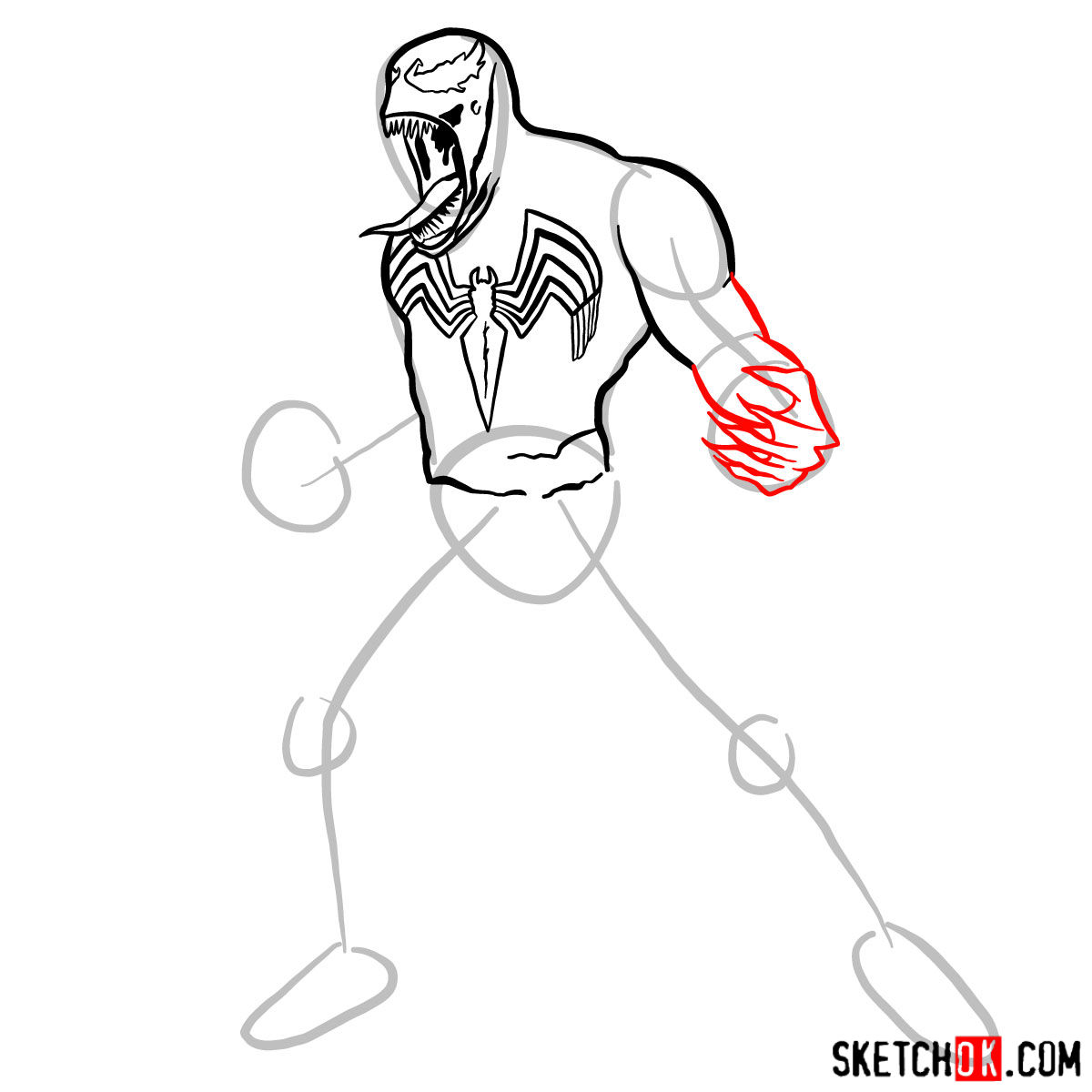 1200x1200 How To Draw Venom Symbiote Step